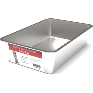 Extra Large Metal Cat Litter Box, Stainless Steel Durable Litter Pan for Large or Multiple Cats, Kitty Litter Box with Smooth Surface and Easy to Clean, XL(23.6"x15.7"x5.9")