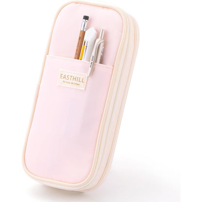 EASTHILL Big Capacity Pencil Case Large Pencil Pouch Stationery Pen Bag for Teen Girls-Pink