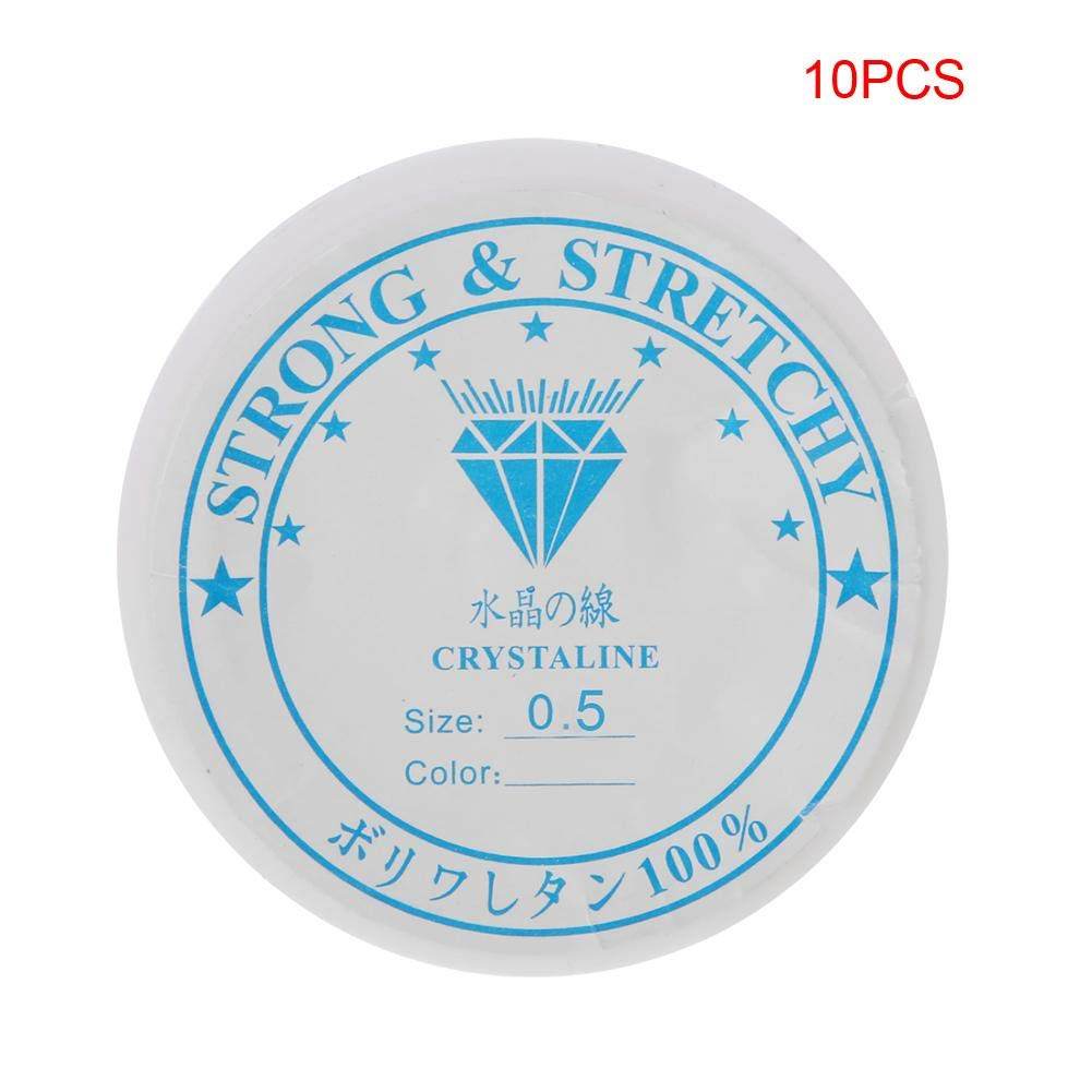 10 Rolls Elastic String, 0.5mm/18m Strong Crystal Stretchy Elastic Line Transparent Beading String Thread for Jewelry Making Beading Bracelet Wire (0.5mm/18m) - My Store