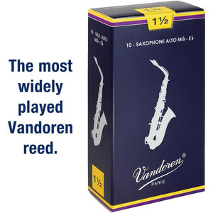 Vandoren SR2115 Alto Sax Traditional Reeds Strength 1.5; Box of 10