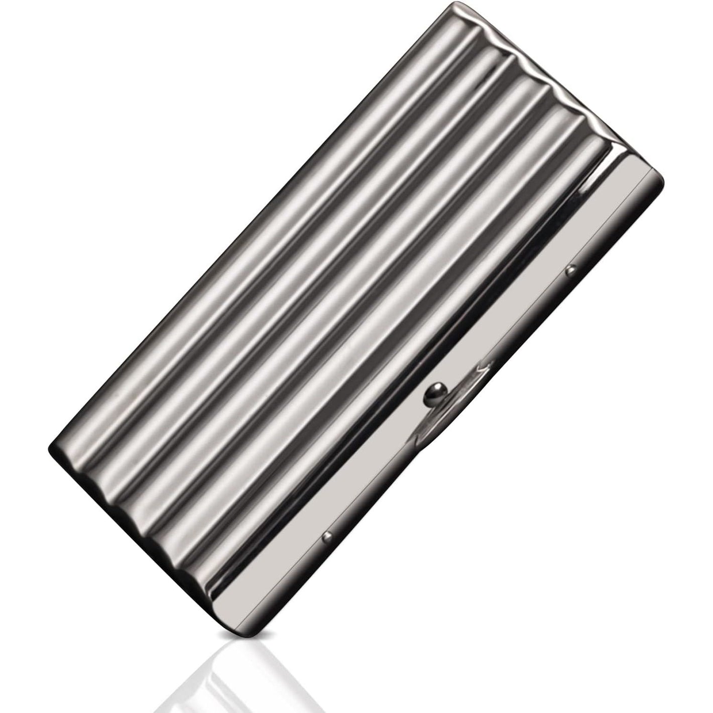 Creative Thin Portable Stainless Steel Pocket Carrying Cigarette Box Case for Holds 10 Regular Size Cigarettes (Not Included Cigarette)