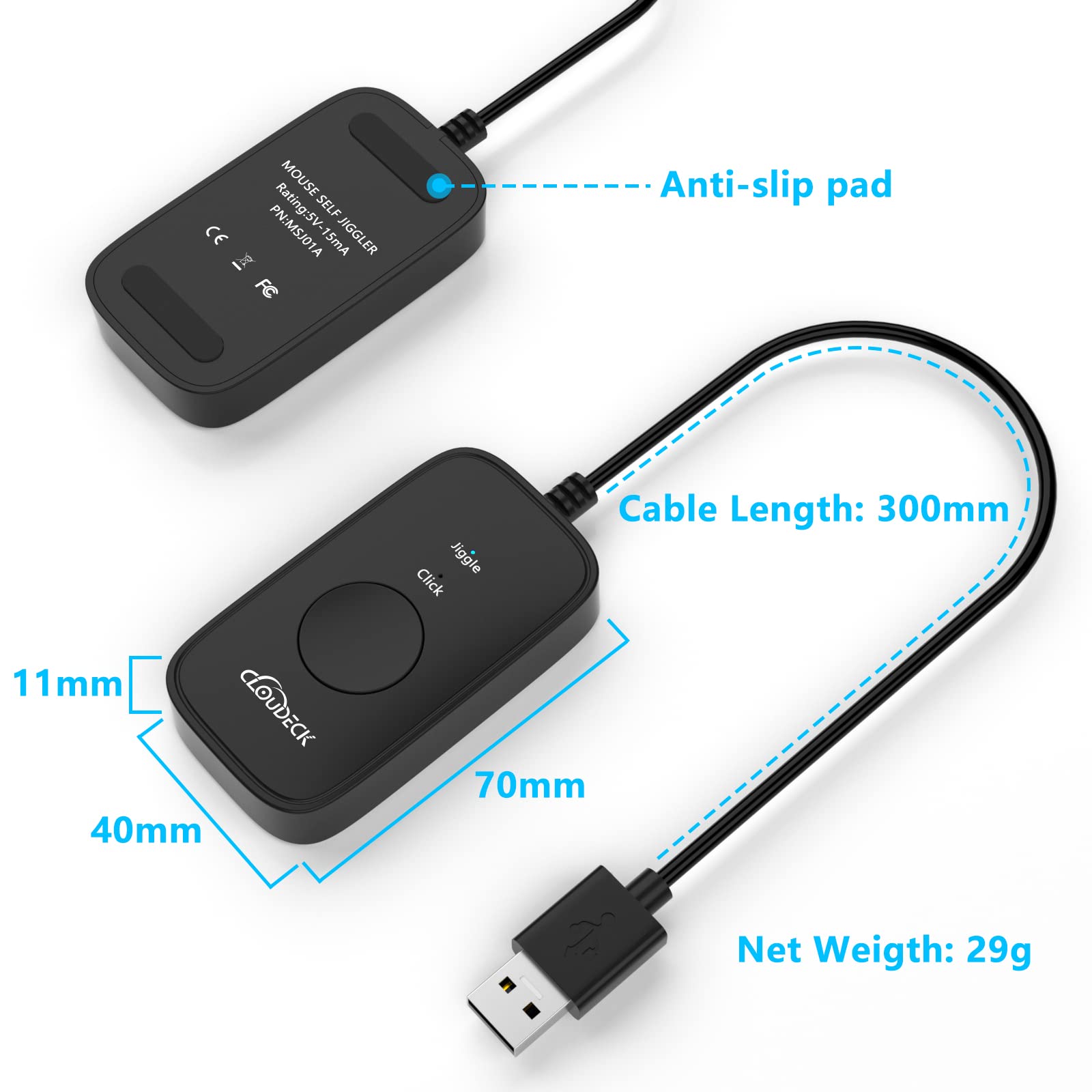 Buy now Mouse Jiggler Undetectable, USB Mover, Gaming Automatic Continuous Click Device, Plug & Play, Simulate Mouse Pointer Movement to Prevent PC Sleep at indiglob india