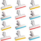 HOUSE AGAIN 12 Pack Stainless Steel Chip Bag Clips Covered with Silicone - NO More Sharp Edges - Color Coded for Food Bags - Air Tight Seal, Heavy Duty for Kitchen and Office, 3 Inches