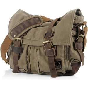 JONON Vintage Military Men Canvas Messenger Bag for 13.3-17" Laptop