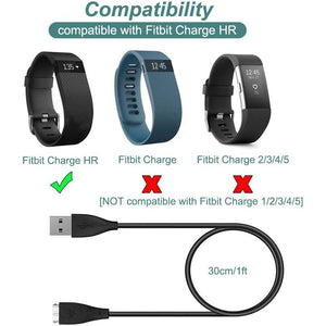 Kissmart Charger for Fitbit Charge HR, Replacement Charging Cable Cord for Fitbit Charge HR (30cm/1ft)