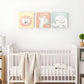 tiny ideas Pastel Animal Canvas Artwork - Postive Affirmations, Gender Neutral Nursery Wall Décor, Gift For New And Expecting Parents, Set of 3