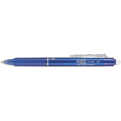 Pilot, FriXion Clicker Erasable Gel Pens, Fine Point 0.7 mm, Pack of 12, Blue