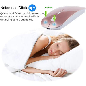 Rechargeable Bluetooth Mouse for MacBook/MacBook air/Pro/iPad, Wireless Mouse for Laptop/Notebook/pc/iPad/Chromebook (Rose Gold)
