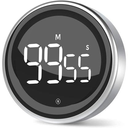 LIORQUE Digital Kitchen Timer, Magnetic Countdown Countup Timer with Large LED Display, 2 Brightness Levels, 3 Volume Levels, Productivity Timers for Classroom Cooking Fitness