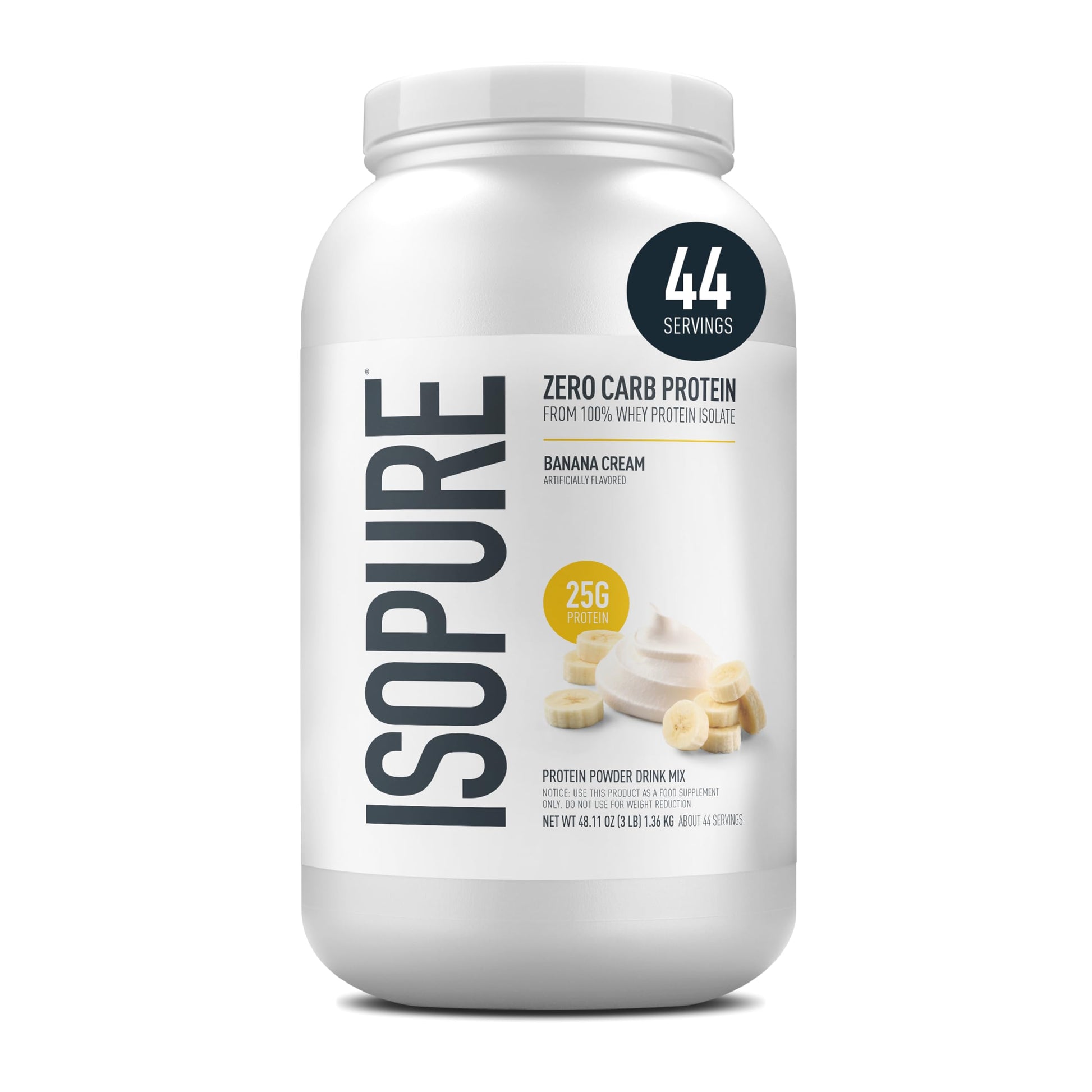 Buy now Isopure Zero Carb 100% Pure Whey Isolate Protein Powder, Lactose Free, Gluten Free, with Vitamins, Creamy Vanilla, 25g Protein Per Serving, 1 Lb, 15 Servings (Packaging May Vary) Banana Cream 3 Pound (Pack of 1) at indiglob india