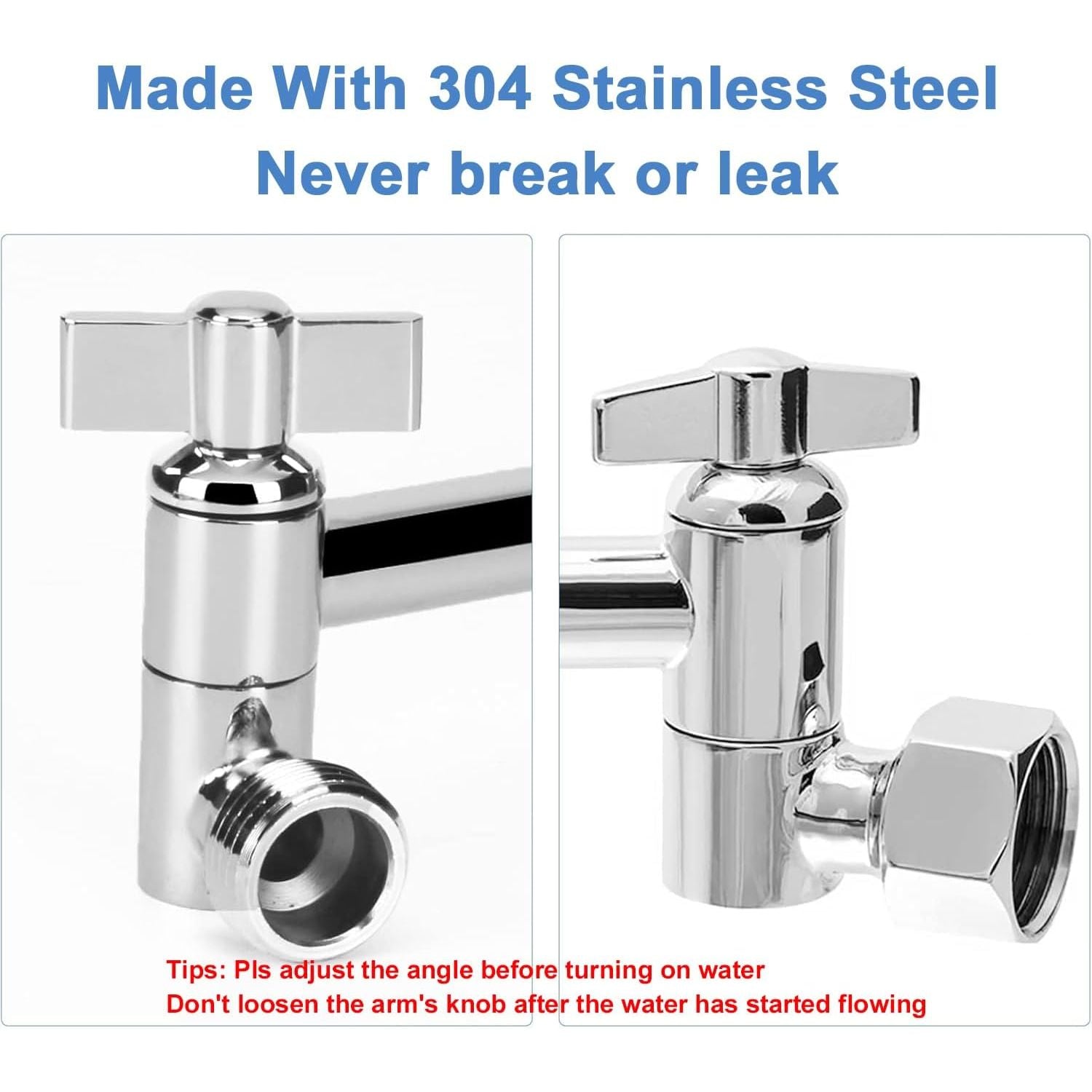 Buy now NearMoon Adjustable Shower Arm Universal Connection, Extension Arm, Adjust Angle to Upgrade Shower Experience, Easy to Install, Anti-leak (11 Inch, Chrome Finish) at indiglob india
