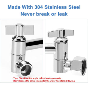 NearMoon Adjustable Shower Arm Universal Connection, Extension Arm, Adjust Angle to Upgrade Shower Experience, Easy to Install, Anti-leak (11 Inch, Chrome Finish)