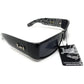 Buy now Locs Mens Hardcore Wrap Around Sunglasses with Bandana Print Inside, Black - Black Inside, Medium at indiglob india