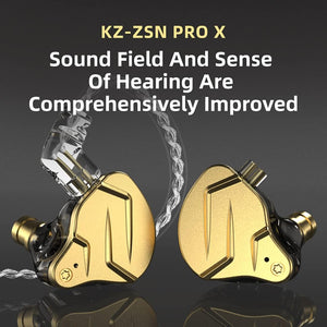 KZ ZSN Pro X in Ear Monitor Earphone 1BA 1DD Hybrid Dynamic Dual Driver IEM Wired Earbuds HiFi Sport Gaming Headphones Compatibility for Phone Computer Tablet