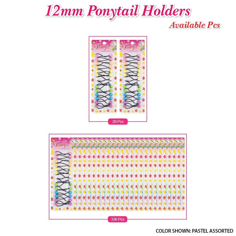 12mm Hair Accessories: 28 Pcs Bubble Twinbead Ponytail Holders with Balls for Kids, Toddlers, and Girls (Clear Assorted) - My Store