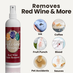 Wine Away Red Wine Stain Remover - Perfect Fabric Upholstery and Carpet Cleaner Spray Solution - Removes Wine Spots - Spray and Wash Laundry to Vanish Stain - Wine Out - 12 Ounce, 2 Pack