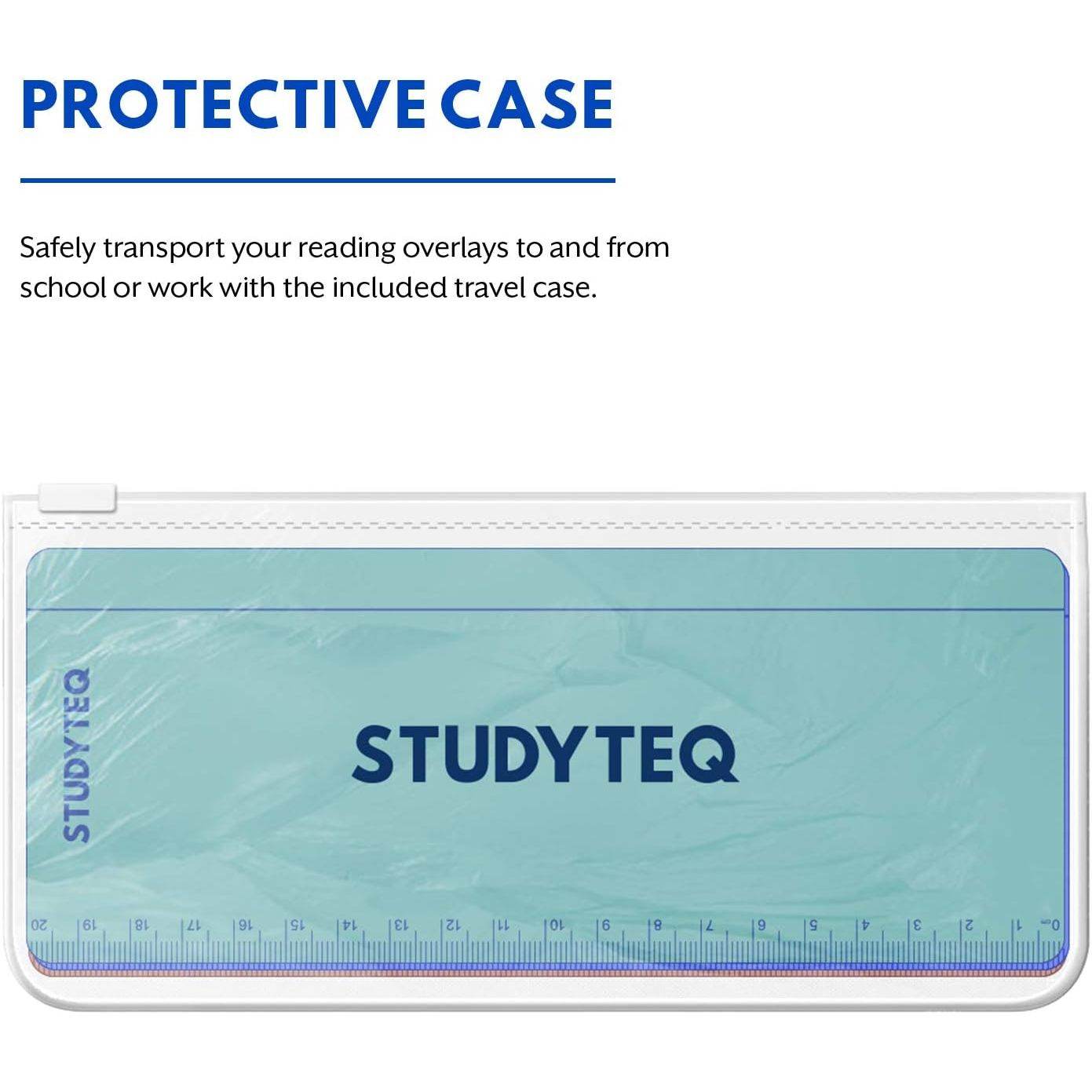 15 x Studyteq Professional Dyslexia Colored Reading Overlays and Rulers + Protective Case | Reading Tracking Rulers for Visual Stress, Dyslexia, Irlens Syndrome, and ADHD - My Store