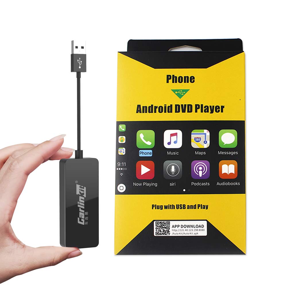 Buy now CarlinKit Wired CarPlay Dongle Android Auto for Car Radio with Android System Version 4.4.2 and Above, Install The AutoKit App in The Car System, Dongle Connect The Car's AutoKit App to get CarPlay at indiglob india