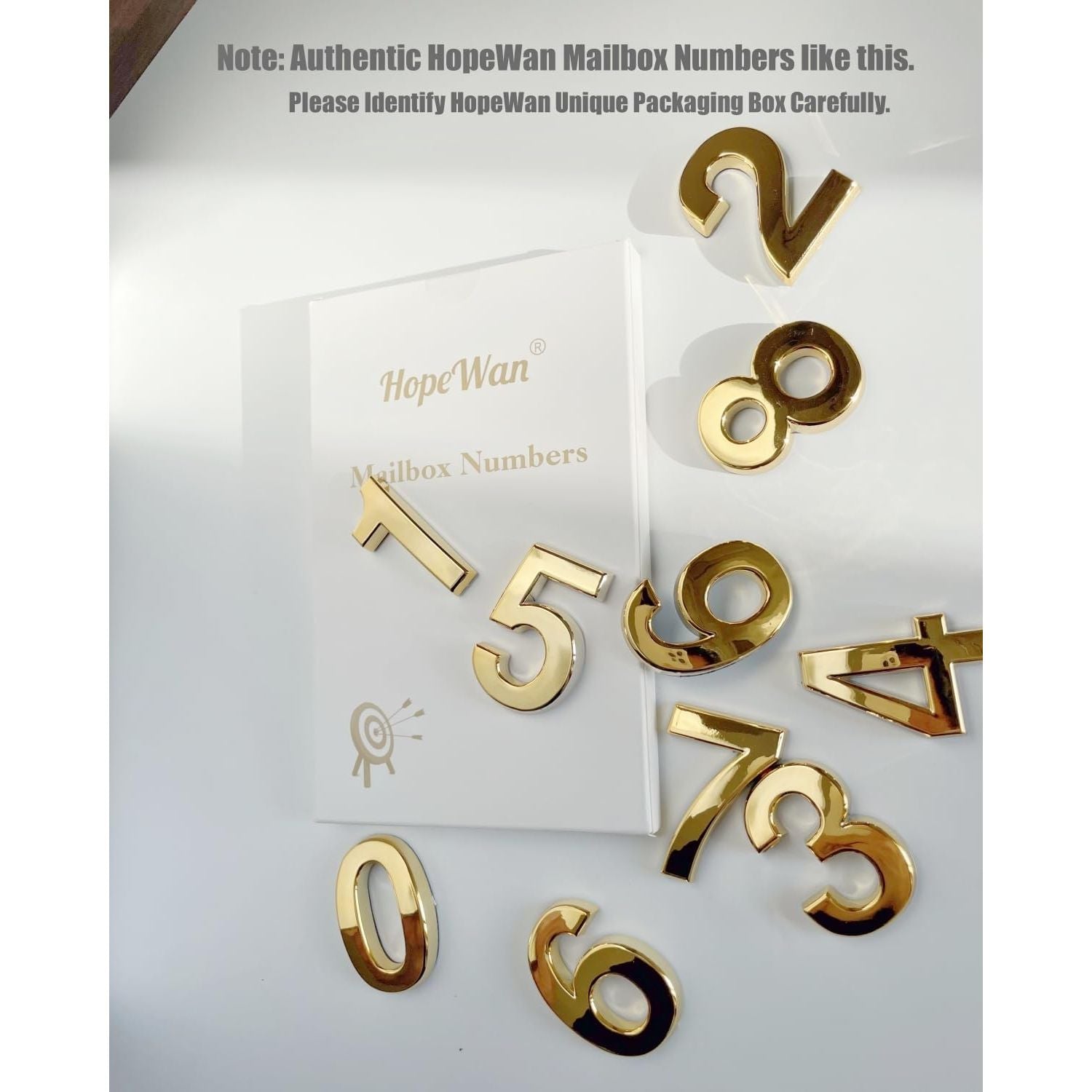 Buy now Mailbox Numbers for Outside, 2 Inch Door Address Number Stickers for Apartment Room, Gold Shiny, 1 Set of 10 Pcs. at indiglob india