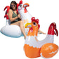 Chicken Fight Inflatable Pool Float Game Set- Includes 2 Giant Battle Ride-Ons- Flip Your Friends to Win- Outdoor Swimming Party Activities Fun w Kids Family Adults, Durable PVC Material
