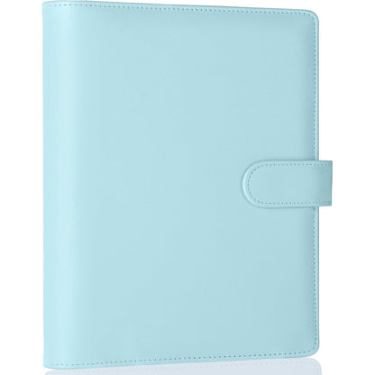 Antner A5 Binder 6 Ring Refillable Notebook Planner Cover for A5 Refill Paper, PU Leather Small Binder Budget Planner Photocard Holder Loose Leaf Personal Organizer with Magnetic Buckle, Brown