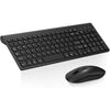 cimetech EasyTyping KF10 Wireless Keyboard and Mouse Combo, [Silent Scissor Switch Keys][Labor-Saving Keys] Ultra Slim Wireless Computer Keyboard and Mouse, Easy Setup for PC/Laptop/Windows - Wine Red - 3-Black