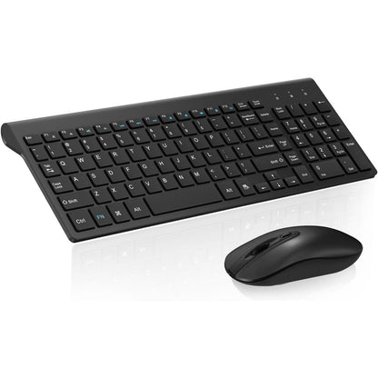 cimetech EasyTyping KF10 Wireless Keyboard and Mouse Combo, [Silent Scissor Switch Keys][Labor-Saving Keys] Ultra Slim Wireless Computer Keyboard and Mouse, Easy Setup for PC/Laptop/Windows - Wine Red