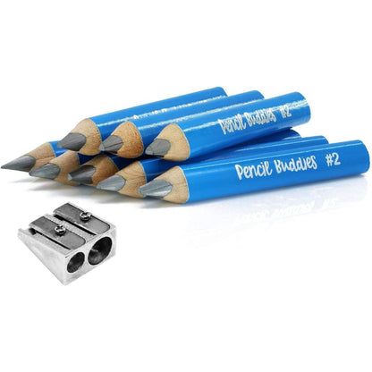 Kids Pencils for Toddlers, Beginners, Preschool and Kindergarten Ages 2-6 years With Jumbo Triangle Shape, #2 Graphite, Fat Pencils With Easy Grip and Large Core (8 pack + Sharpener, Navy Blue)