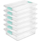 Buy now Sterilite 4-Pack Clip Box, Stackable Clear Plastic Bins with Latching Lids, Deep - Writing, Arts or Crafts Supplies Storage Containers for Home, Office, Classroom and Workshop Organization Large 6 Pack at indiglob india