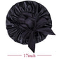Satin Bonnet Silk for Hair Sleeping: Women Tie Bonnets Adjustable Night Cap Jumbo Size Comfortable Wide Band for Braids Curly Long Hair (Black)