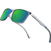 BIRCEN Mens Sunglasses Polarized UV Protection: Classic Shades for Men Driving Fishing with Al-Mg Metal Frame - G-gummetal Green Mirrored