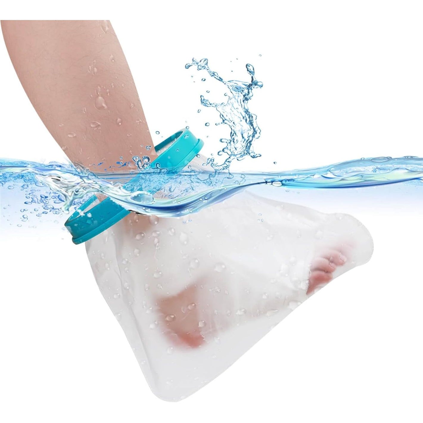Waterproof Foot Cast Cover Wound Protector for Shower Bath, Watertight Cast Bag Covers for Broken Surgery Foot, Wound and Burns - Reusable [2025 Upgrade]