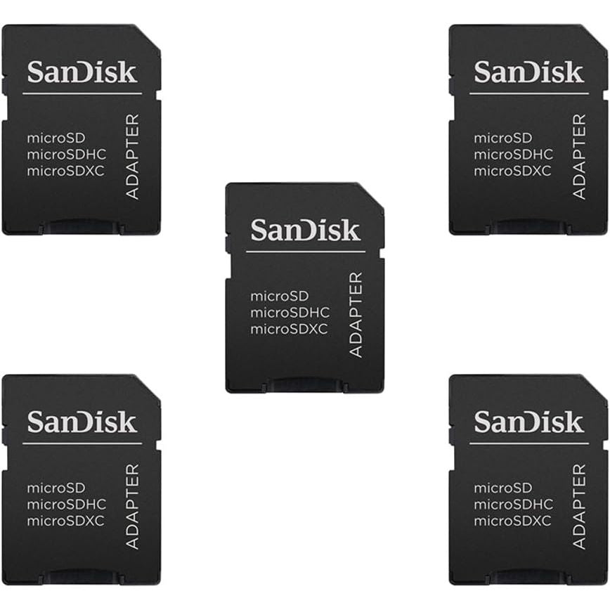 5 Pack -Sandisk MicroSD MicroSDHC to SD SDHC Adapter. Works with Memory Cards up to 32GB Capacity (Bulk Packaged).