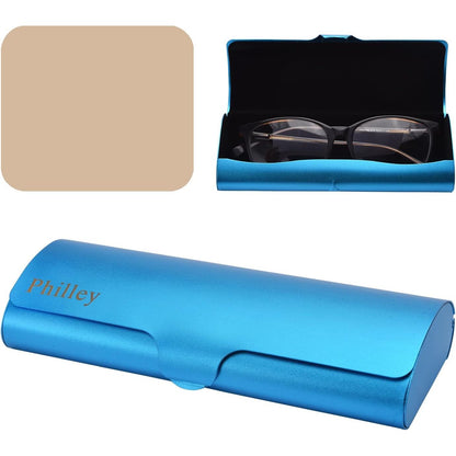 Philley Aluminum Ultra-Light Eyeglasses Case Hard Shell Nearsighted Glasses Case for Women & Men
