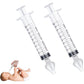 JUSONEY Baby Nose Syringe - Professional Fly Baby Irrigator with Clean and Reusable Silicone Nose Tips (2 Pieces)