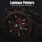 Emibele Wooden Watch for Men, Date Display Chronograph Quartz Wrist Watch, 3 Sub-dials Handmade Light Weight Luminous Watch - Walnut