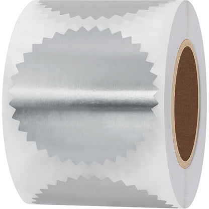 Hybsk 300pcs Notary Seals 2 inch Embossing Stickers Bright Red Metallic Certificate Sealing Labels with Serrated Edge for Awards Lega (Bright Red)