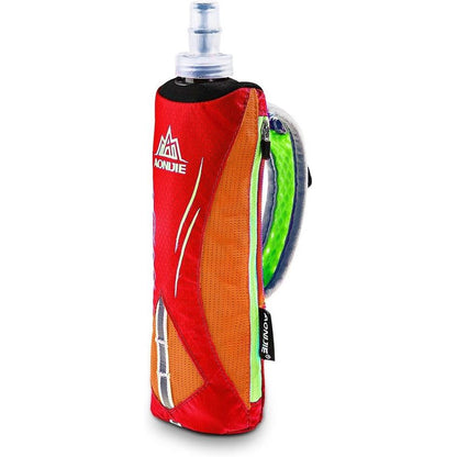 AONIJIE Quick Grip Handheld Water Bottle for Running, Hand Strap Hydration Pack with 500ml Handheld Soft Flask Water Bottle (Black)