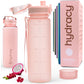 Hydracy Water Bottle with Time Marker -Large BPA Free Water Bottle & No Sweat Sleeve -Leak Proof Gym Bottle with Fruit Infuser Strainer & Times to Drink -Ideal for Fitness Sports & Outdoors