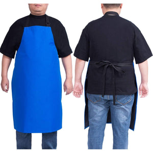 Waterproof Apron for Men and Women, Durable Heavy Duty Extra Long Adjustable Bib Apron for Kitchen Cooking, Dish Washing, Butcher, Dog Grooming, Lab work, Blue