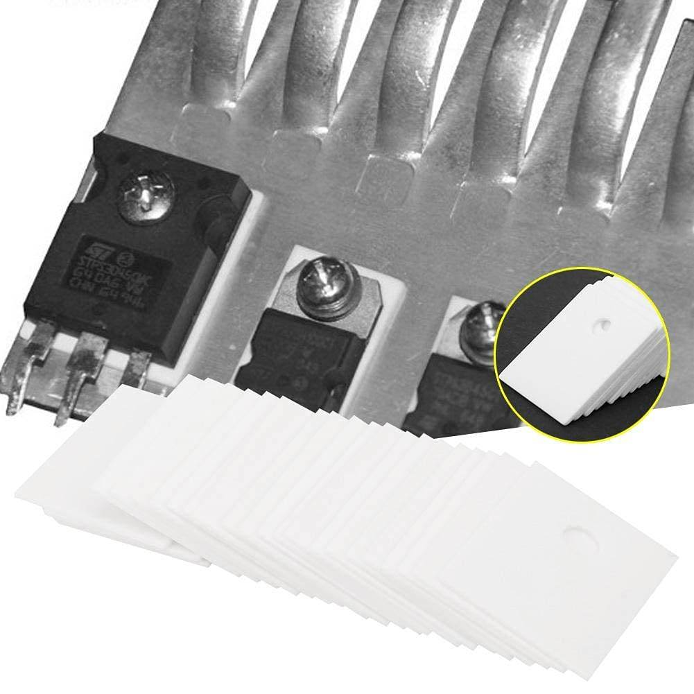 100 Pcs TO-247 17 x 22 x 1mm Alumina Ceramic Insulating Sheet High Hardness Excellent Wear MOS Transistor IGBT Cooling Pad with 3.7mm Hole - My Store