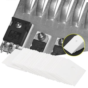 100 Pcs TO-247 17 x 22 x 1mm Alumina Ceramic Insulating Sheet High Hardness Excellent Wear MOS Transistor IGBT Cooling Pad with 3.7mm Hole - My Store