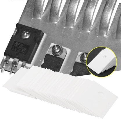 100 Pcs TO-247 17 x 22 x 1mm Alumina Ceramic Insulating Sheet High Hardness Excellent Wear MOS Transistor IGBT Cooling Pad with 3.7mm Hole - My Store