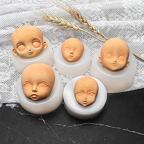 Cestony 10Pcs Human Face Silicone Molds for DIY Cake Fondant Biscuit Sugar Pudding Chocolate Hard Candies Dessert Candle Decor Chocolate Polymer Clay - My Store