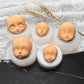 Cestony 10Pcs Human Face Silicone Molds for DIY Cake Fondant Biscuit Sugar Pudding Chocolate Hard Candies Dessert Candle Decor Chocolate Polymer Clay