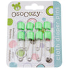OsoCozy Diaper Pins - {White} - Sturdy, Stainless Steel Diaper Pins with Safe Locking Closures - Use for Special Events, Crafts or Colorful Laundry Pins , 8 Count (Pack of 1) - Light Green