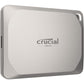 Crucial X9 Pro 2TB Portable SSD, Up to 1050MB/s Read & Write, 3.2 USB-C, External Solid State Drive, Durable Storage for PC & Mac, for Content Creators & Videogaphers, Silver - ‎CT2000X9PROSSD902
