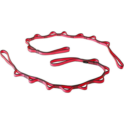 DASKING 23KN (5070 lbs) Heavy Duty Climbing Straps - 2 Pack Adjustable Daisy Chain Webbing for Aerial Yoga, Hammock, Fitness & Rigging - CE/EN566 Certified, Red/Grey