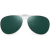 Retro Clip on Aviator Sunglasses Polarized Flip up Lenses Driving Eyeglasses Men - Silver / Polarized Green
