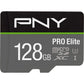 PNY P-SDUX512U3100PRO-GE 512GB PRO Elite Class 10 U3 V30 microSDXC Flash Memory Card - 100MB/s, Class 10, U3, V30, A2, 4K UHD, Full HD, UHS-I, Micro SD